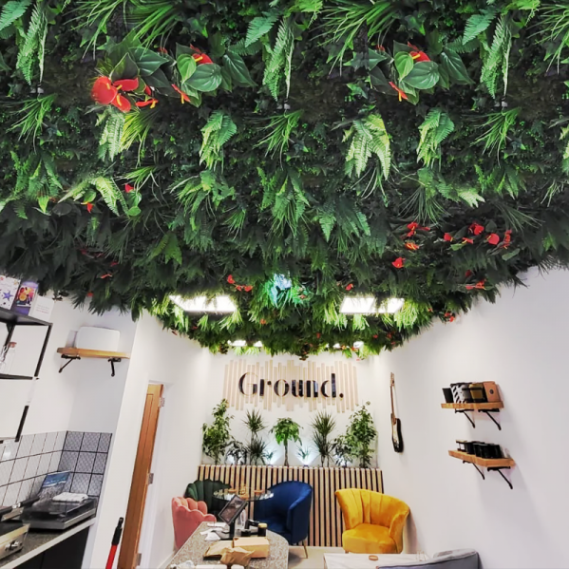 5 PANNEAUX [1Mx1M] MUR VEGETAL ARTIFICIEL UV TROPICAL