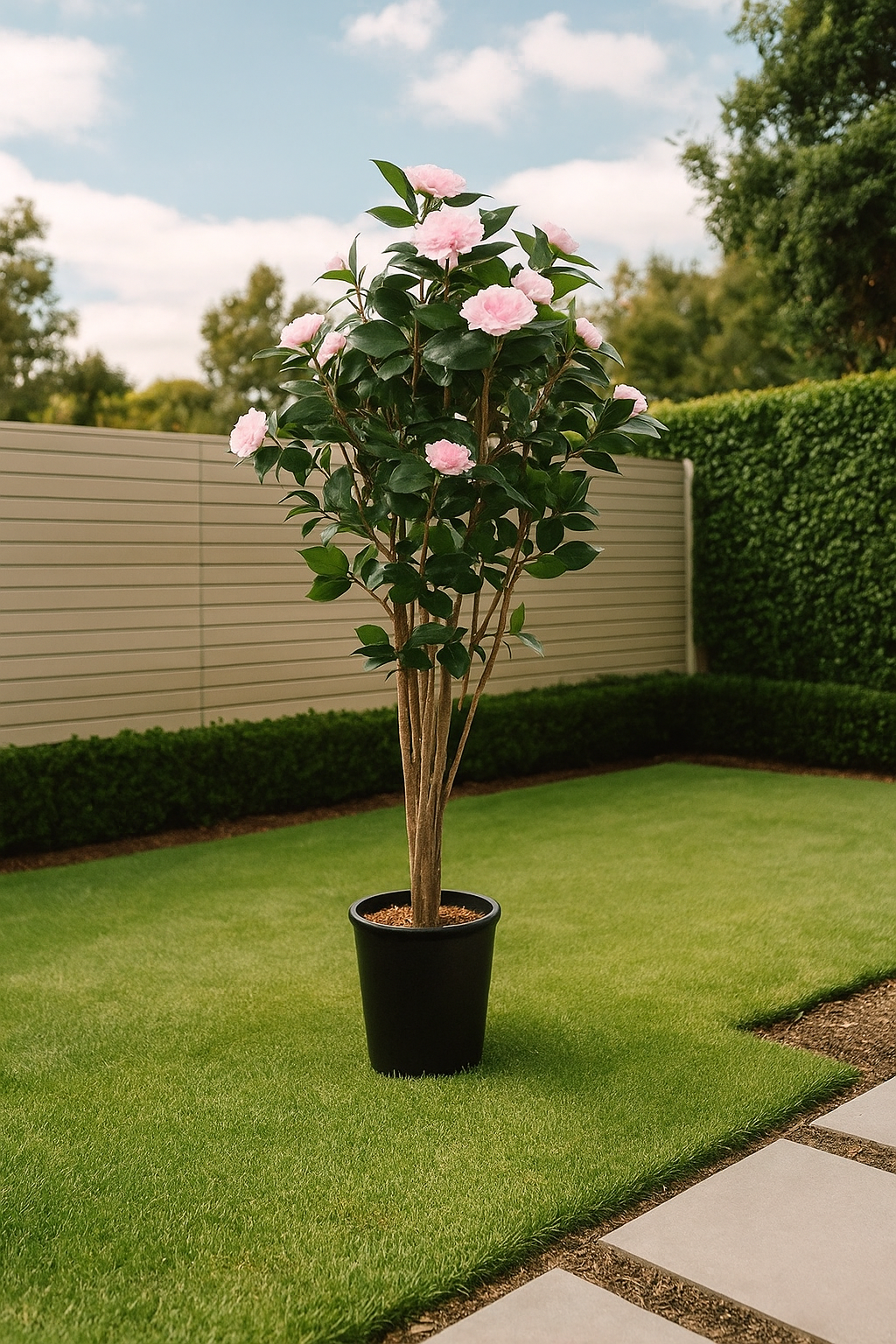 CAMÉLIA JAPONICA SEMI-NATUREL - ROSE