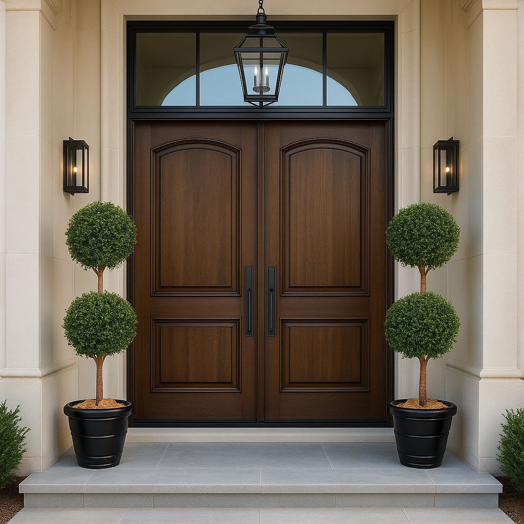 DOUBLE BOULE DE BUIS SUR TIGE SEMI-NATURELLE