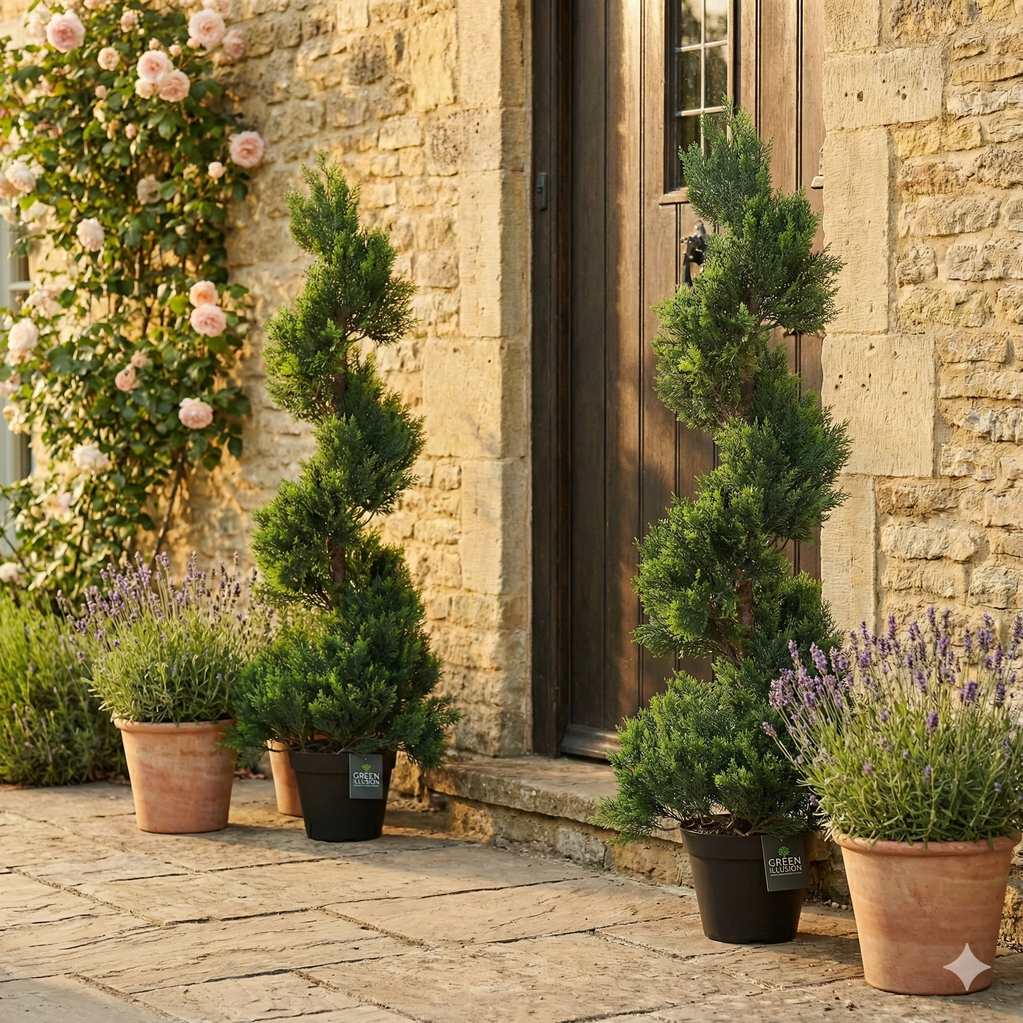 MINI CYPRÈS LARGE EN SPIRALE ARTIFICIEL