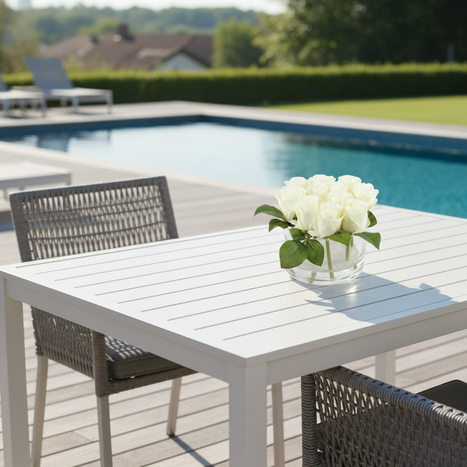 BOUQUET DE ROSES BLANCHES ARTIFICIEL