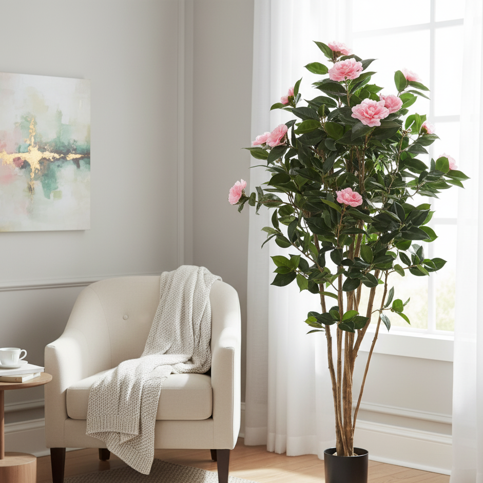 CAMÉLIA JAPONICA SEMI-NATUREL - ROSE