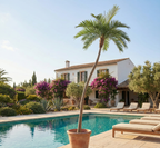 PALMIER COCO ARTIFICIEL TRONC COURBÉ